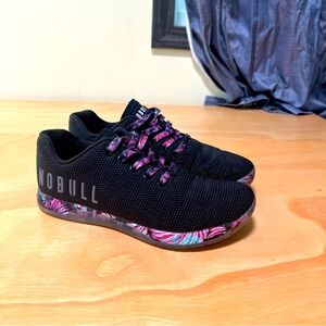NoBull Outwork Black Midnight Palm Trainer Shoes Womens 8 Mens 6.5 VERY CLEAN